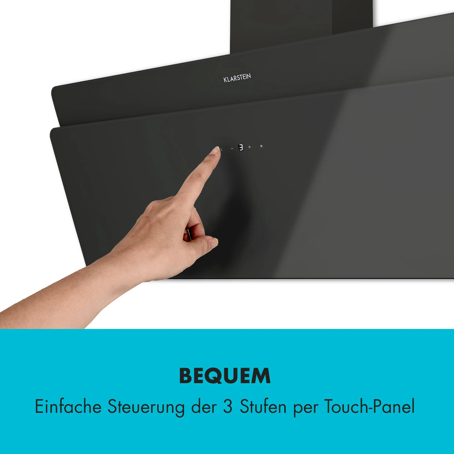 Aurica 90 Dunstabzugshaube, 90 Cm, Wandanbau, 165 W, Schwarz 10 Aurica 90 Dunstabzugshaube, 90 Cm, Wandanbau, 165 W, Schwarz – Bild 8
