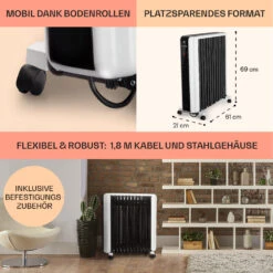 Thermaxx 2500 Ölradiator 2500W 5-35° C 24h-Timer Weiß/schwarz -Heimladen 10032775 de 0006 usp