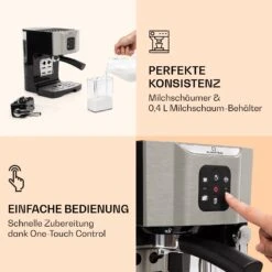 BellaVita Kaffeemaschine 3-in-1 1450 W 20 Bar Milchschäumer 10 BellaVita Kaffeemaschine 3-in-1 1450 W 20 Bar Milchschäumer -Heimladen 10032806 de 0003 logo