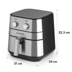 AeroVital Heißluftfritteuse 1700W 5,4 Liter Timer Edelstahl Silber -Heimladen 10032848 yy 0010 logo Klarstein AeroVital Heissluftfritteuse silber reedit