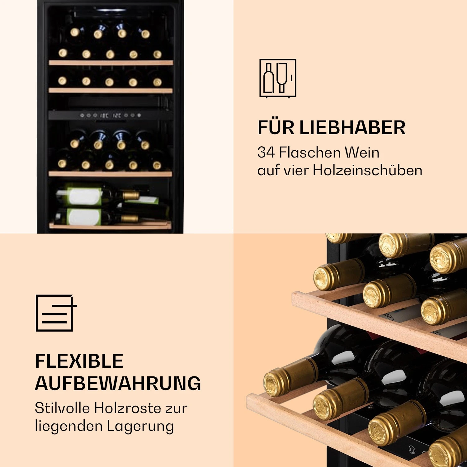 Barossa 34 Duo Weinkühlschrank 34 Fl 80 Ltr 2 Zonen Touch-Steuerung 7 Barossa 34 Duo Weinkühlschrank 34 Fl 80 Ltr 2 Zonen Touch-Steuerung – Bild 5