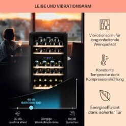 Barossa 40 Duo Weinkühlschrank 2 Zonen 41 Flaschen Glastür Touch LED -Heimladen 10032924 de 0004 usp