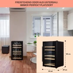 Barossa 40 Duo Weinkühlschrank 2 Zonen 41 Flaschen Glastür Touch LED -Heimladen 10032924 de 0006 usp