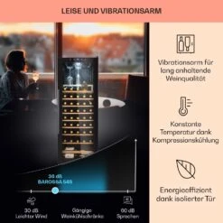 Barossa 54 Uno Weinkühlschrank 155 L 54 Flaschen Glastür Touch LED -Heimladen 10032925 de 0004 usp
