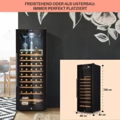 Barossa 54 Uno Weinkühlschrank 155 L 54 Flaschen Glastür Touch LED -Heimladen 10032925 de 0006 usp