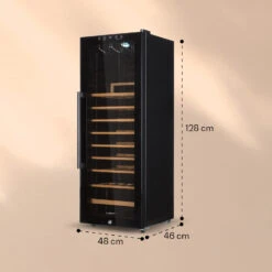 Barossa 54 Uno Weinkühlschrank 155 L 54 Flaschen Glastür Touch LED -Heimladen 10032925 yy 0011 dimensions