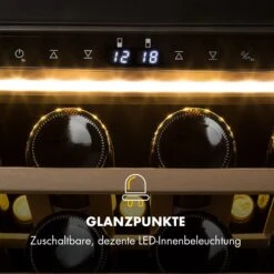 Barossa 77 Duo Weinkühlschrank 2 Zonen 191 L 77 Fl. Touch LED Schwarz -Heimladen 10032963 de 0008 logo