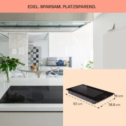 Delicatessa Slim Domino Induktionskochfeld 3500W Timer Schwarz -Heimladen 10033015 de 0006 usp