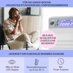 Hot Spot Slimcurve Heizgerät 80x40cm 40m² 2000W 5-40°C LED IP24 Weiß -Heimladen 10033016 de 0003 usp