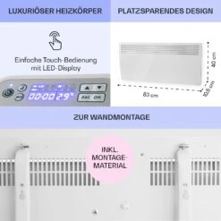 Hot Spot Slimcurve Heizgerät 80x40cm 40m² 2000W 5-40°C LED IP24 Weiß -Heimladen 10033016 de 0006 usp
