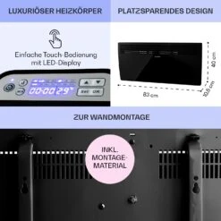 Hot Spot Slimcurve Heizgerät 80x40cm 40m² 2000W 5-40°C LED IP24 -Heimladen 10033017 de 0006 usp