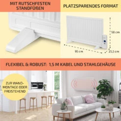 Wallander Ölradiator 800W Thermostat Ölheizung Ultraflach Weiß -Heimladen 10033100 de 0006 usp