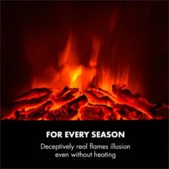 Vienna Elektrischer Eckkamin 1900W Wochentimer Fernbedienung -Heimladen 10033112 yy 0007 logo Electric Fireplace With log LED flame