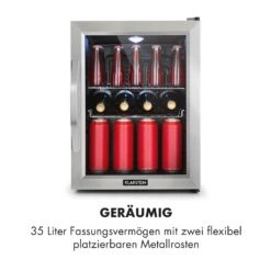 Beersafe M Kühlschrank 33 Liter 2 Böden Panoramaglastür Edelstahl -Heimladen 10033119 de 0004 logo