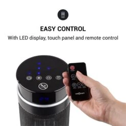 Heat Spike Turmheizgerät 1200/2200W 8h-Timer Thermostat Schwarz -Heimladen 10033141 yy 0004 logo oneConcept Heat Spike Turmheizgeraet schwarz