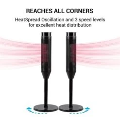 Heat Spike Turmheizgerät 1200/2200W 8h-Timer Thermostat Schwarz -Heimladen 10033141 yy 0005 logo oneConcept Heat Spike Turmheizgeraet schwarz