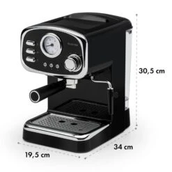 Espressionata Gusto Espressomaschine 1100W 15 Bar Druck Schwarz -Heimladen 10033209 yy 0009 logo Klarstein Espressionata Gusto Espressomaschine