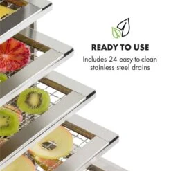 Master Jerky 24 Dörrautomat 5850W 40-90 °C 15h-Timer Edelstahl Silber -Heimladen 10033214 yy 0004 logo Klarstein Master Jerky 24 Doerrautomat silber