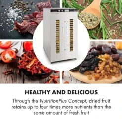 Master Jerky 24 Dörrautomat 5850W 40-90 °C 15h-Timer Edelstahl Silber -Heimladen 10033214 yy 0005 logo Klarstein Master Jerky 24 Doerrautomat silber