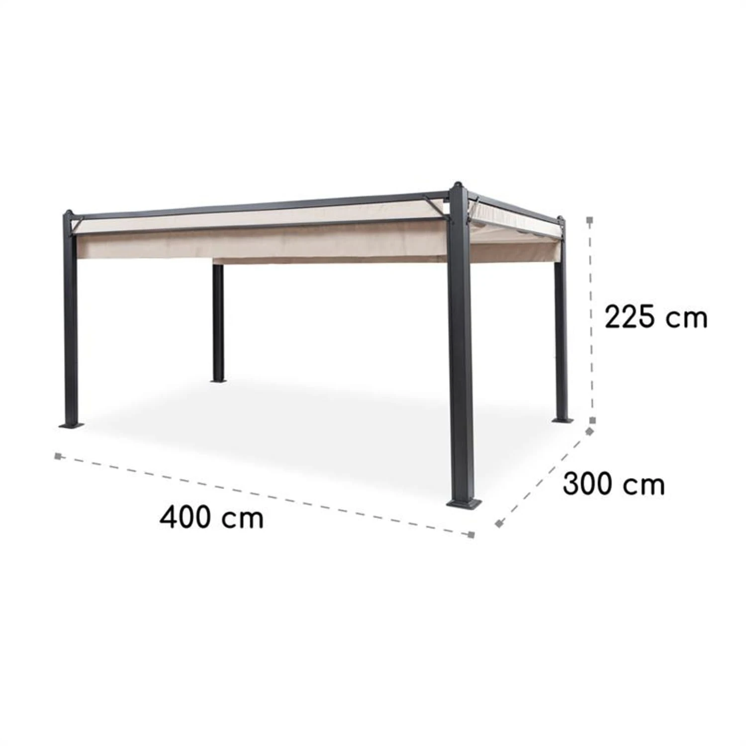 Pantheon Cortina Pavillon Mit Dach 3x4m 4 Seitenteile Beige – Bild 9