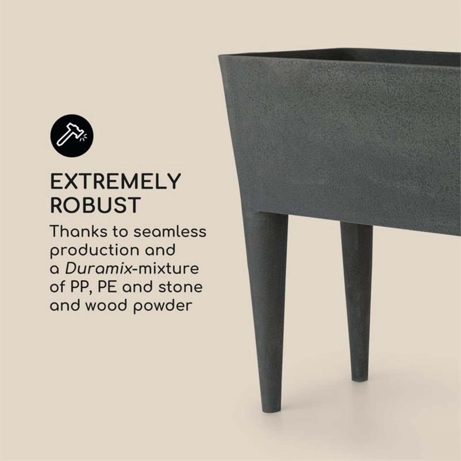 Mammutgrow Hochbeet 76 X 65 X 37 Cm UV- Und Frostschutz Anthrazit 7 Mammutgrow Hochbeet 76 X 65 X 37 Cm UV- Und Frostschutz Anthrazit – Bild 5