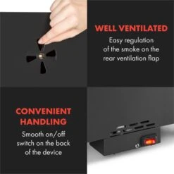 Flintstone Steel Räucherofen 1600 W Integriertes Thermometer Edelstahl -Heimladen 10033372 yy 0008 logo Klarstein Flintstone Steel Raeucherofen Edelstahl