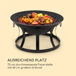 Pentos 2-in-1-Feuerschale Ø73cm Funkenschutz Ø60cm Grill Gusseisen -Heimladen 10033380 de 0004 logo