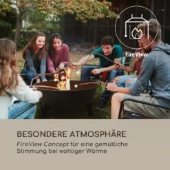 Nolana 2-in-1-Feuerschale Ø73cm Funkenschutz Ø64cm Grill Stahl Schwarz -Heimladen 10033383 de 0003 logo