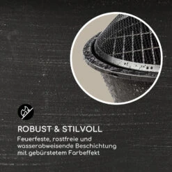 Nolana 2-in-1-Feuerschale Ø73cm Funkenschutz Ø64cm Grill Stahl Schwarz -Heimladen 10033383 de 0005 logo