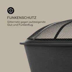 Nolana 2-in-1-Feuerschale Ø73cm Funkenschutz Ø64cm Grill Stahl Schwarz -Heimladen 10033383 de 0007 logo