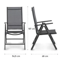 Almeria Klappstuhl 2er-Set 56,5 X 107 X 68 Cm ComfortMesh Aluminium -Heimladen 10033400 yy 0010 logo Blumfeldt Almeria Klappstuhl 2er Set Anthrazit