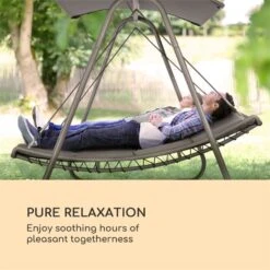 Garden Grove Gartenliege Swing Bed Stahlrahmen Sonnendach Polyester 12 Garden Grove Gartenliege Swing Bed Stahlrahmen Sonnendach Polyester -Heimladen 10033462 yy 0002 logo Blumfeldt Garden Grove Swingbed anthrazit