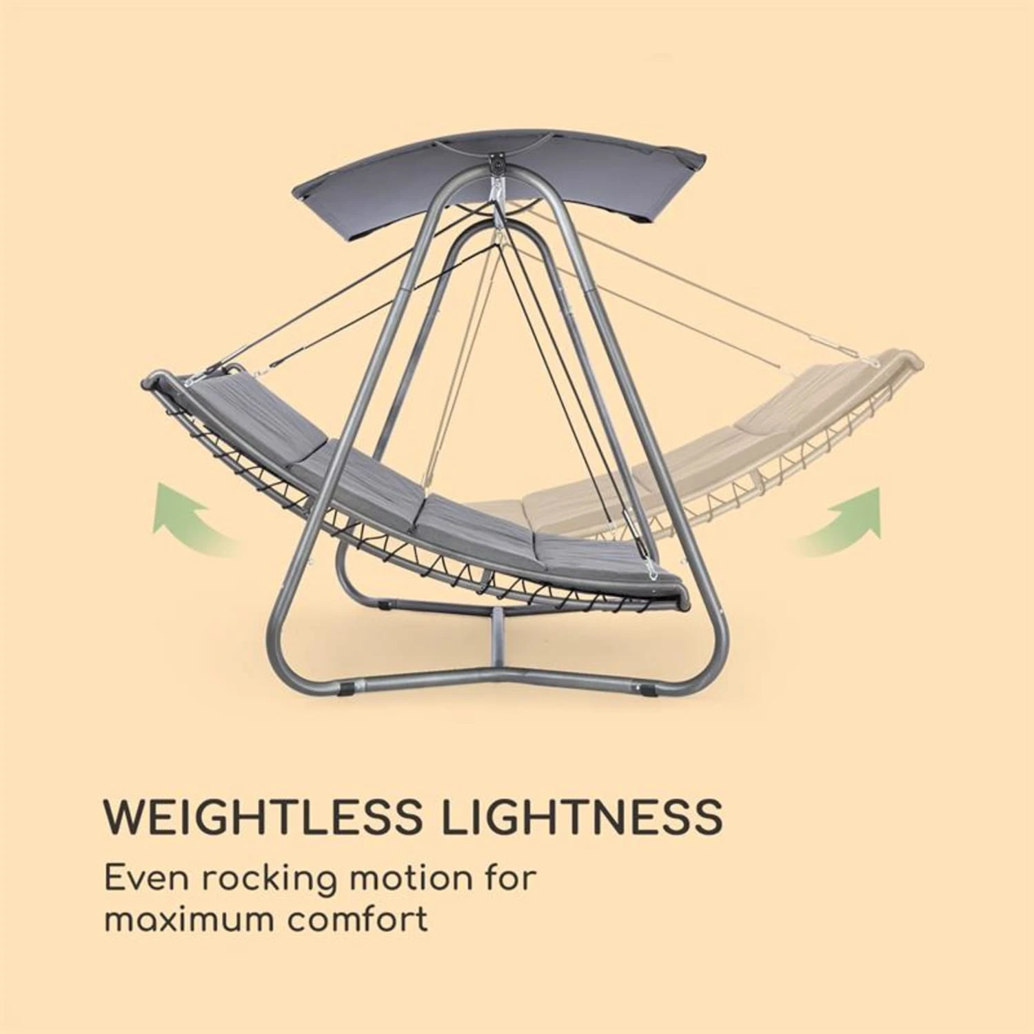 Garden Grove Gartenliege Swing Bed Stahlrahmen Sonnendach Polyester 5 Garden Grove Gartenliege Swing Bed Stahlrahmen Sonnendach Polyester – Bild 3