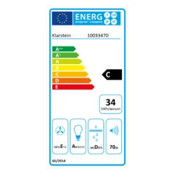 Contempo Unterbau-Dunstabzugshaube 60cm 175m³/h LED Edelstahl Acryl -Heimladen 10033470 energy label