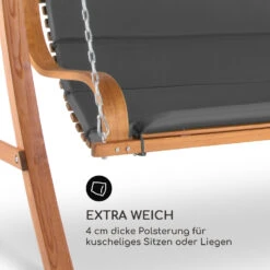 Tahiti Hollywoodschaukel Sonnendach 110cm 2-Sitzer Massivholz Grau -Heimladen 10033575 de 0004 logo