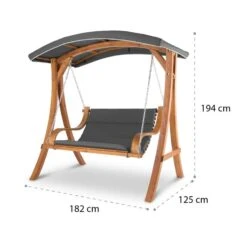 Tahiti Hollywoodschaukel Sonnendach 110cm 2-Sitzer Massivholz Grau -Heimladen 10033575 yy 0008 logo Blumfeldt Tahiti Hollywoodschaukel Grau