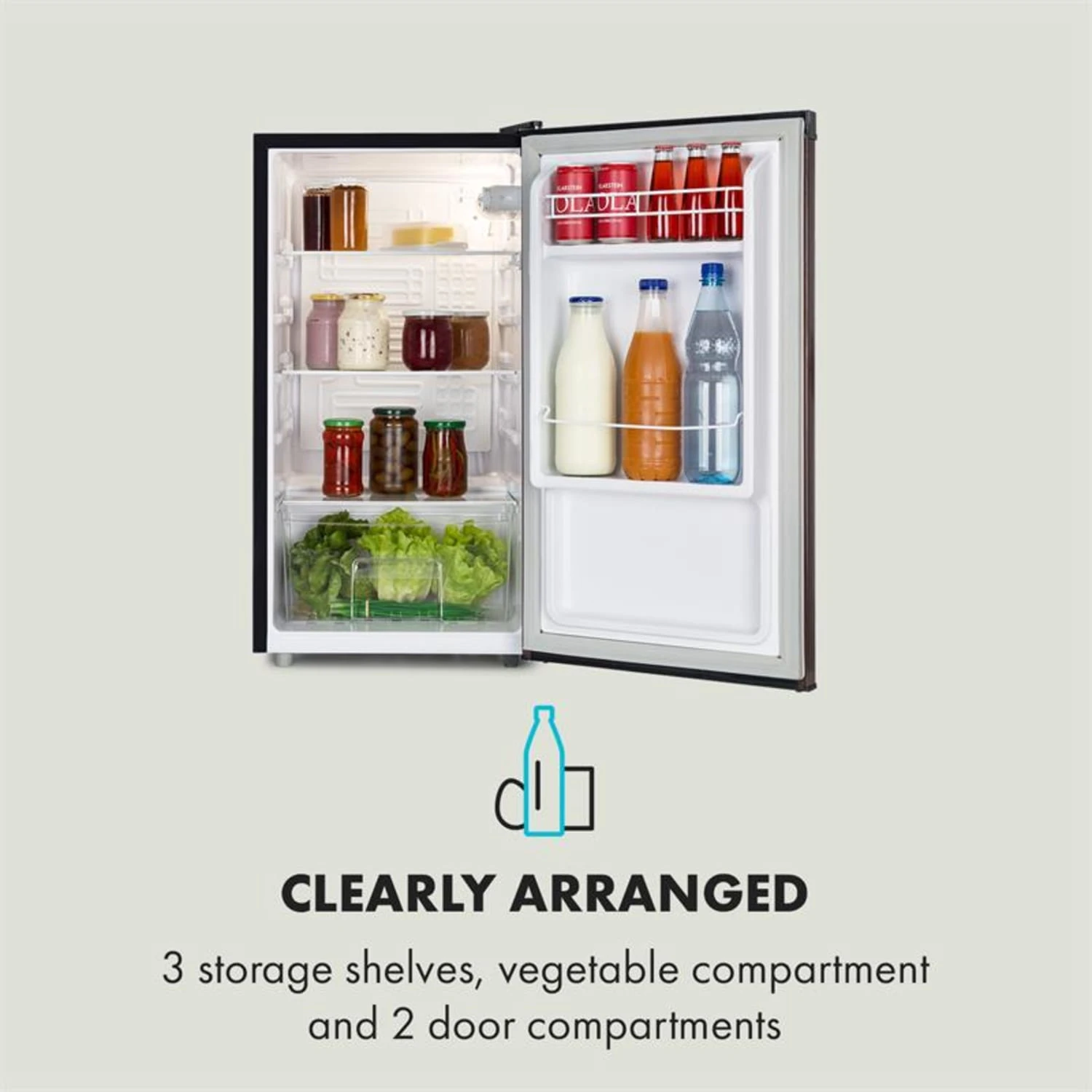 Feldberg Kühlschrank A+ 90 Liter MirageCool Concept Holzdesign Schwarz 7 Feldberg Kühlschrank A+ 90 Liter MirageCool Concept Holzdesign Schwarz – Bild 5