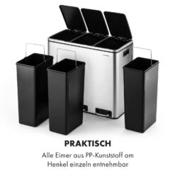 Grandmaster Trash Treteimer 54l / 3x18L Geräuschlos PP Edelstahl 12 Grandmaster Trash Treteimer 54l / 3x18L Geräuschlos PP Edelstahl -Heimladen 10033726 de 0005 logo