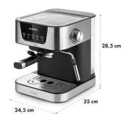 Arabica Espressomaschine 1050W 15 Bar 1,5l Touch-Bedienfeld Edelstahl -Heimladen 10033729 yy 0011 dimensions