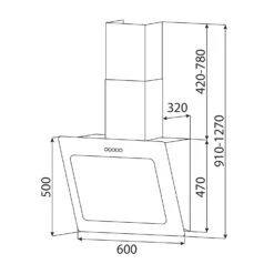 Helena 60 Dunstabzugshaube 595 M³/h LED-Display Schwarz 22 Helena 60 Dunstabzugshaube 595 M³/h LED-Display Schwarz -Heimladen 10034100 yy 0010 dimensions