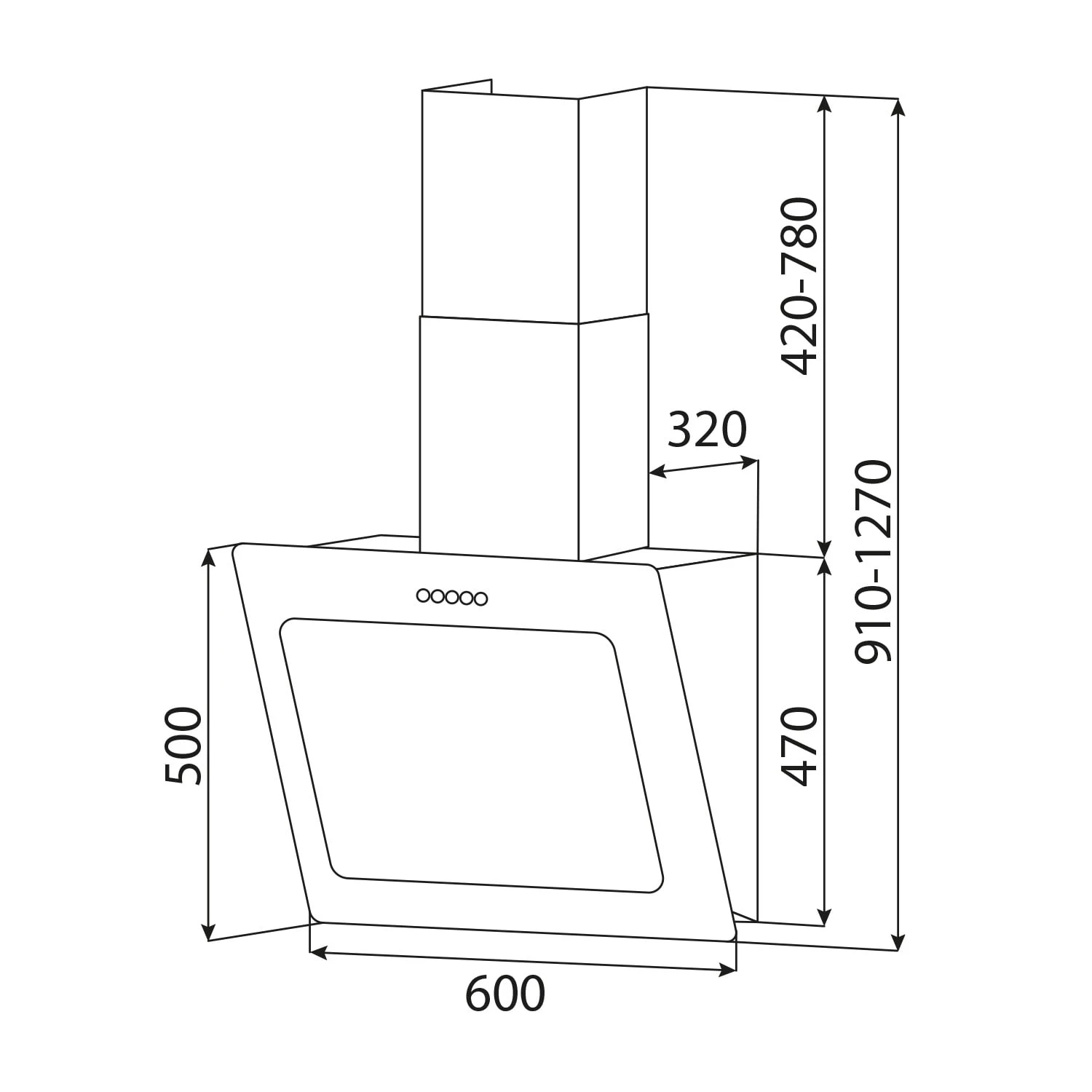 Helena 60 Dunstabzugshaube 595 M³/h LED-Display Schwarz 12 Helena 60 Dunstabzugshaube 595 M³/h LED-Display Schwarz – Bild 10
