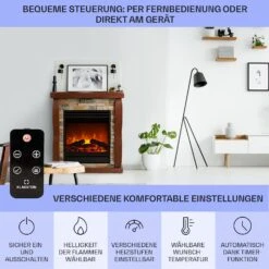 Lienz Elektrischer Kamin 1800W Steindekor Polystone Fernbedienung -Heimladen 10034122 de 0006 usp