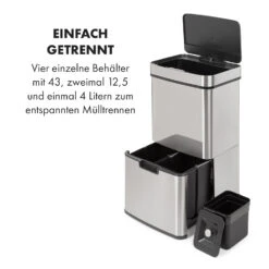 Touchless Müllsammler Sensor 72L 4 Behälter ABS PP Edelstahl Gebürstet 16 Touchless Müllsammler Sensor 72L 4 Behälter ABS PP Edelstahl Gebürstet -Heimladen 10034128 de 0003 logo