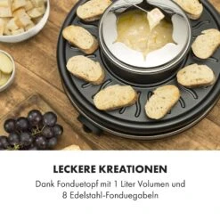 Fonduelette Raclette Und Fondue 1350W 1 Liter 38 Cm Ø Für 8 Personen -Heimladen 10034138 de 0002 logo