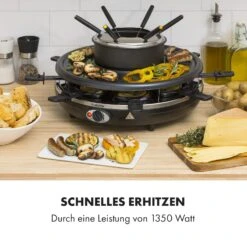 Fonduelette Raclette Und Fondue 1350W 1 Liter 38 Cm Ø Für 8 Personen -Heimladen 10034138 de 0005 logo
