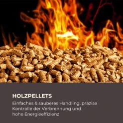Energiewende Pelletofen 5/10 KW 5 Stufen Timer 18kg 250m³ Fernbedienung Grau -Heimladen 10034181 de 0004 logo