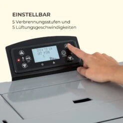 Energiewende Pelletofen 5/10 KW 5 Stufen Timer 18kg 250m³ Fernbedienung Grau -Heimladen 10034181 de 0007 logo