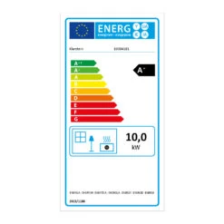 Energiewende Pelletofen 5/10 KW 5 Stufen Timer 18kg 250m³ Fernbedienung Grau -Heimladen 10034181 energy label