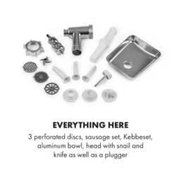 Kraftprotz Elektrischer Fleischwolf 700 W Kupfermotor Edelstahl -Heimladen 10034215 yy 0006 logo Klarstein Kraftprotz elektrischer Fleischwolf weiss