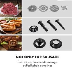 Mett Max Elektrischer Fleischwolf 600W Kupfermotor Aluminium -Heimladen 10034244 yy 0004 logo Klarstein Mett Max elektrischer Fleischwolf grau